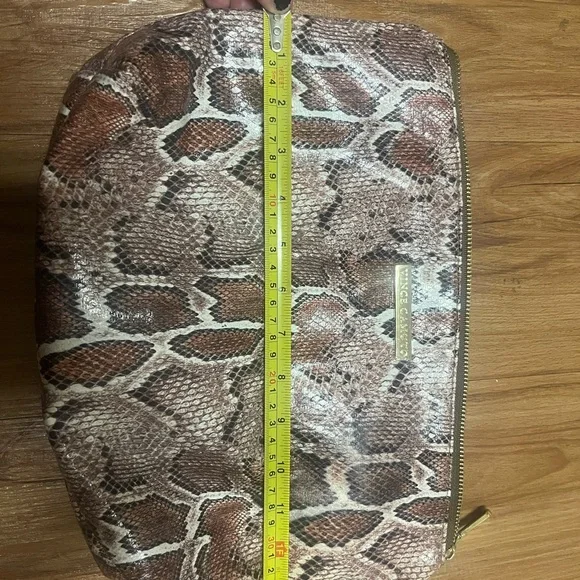 Vince Camuto Snakeskin Pattern Clutch - Brown and Cream - Picture 3 of 4